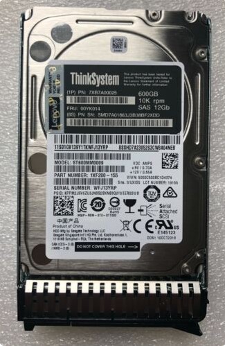 2.5" 600GB ThinkSystem Lenovo 1U Server 7XB7A00025 10K SAS 12Gb 512n HDD 1