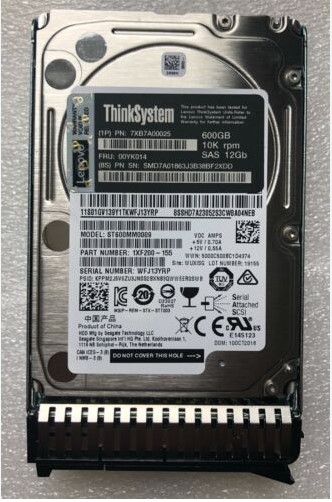 2.5" 600GB ThinkSystem Lenovo 1U Server 7XB7A00025 10K SAS 12Gb 512n HDD 6
